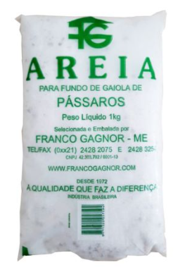 Areia para fundo de gaiola branca 1 kg
