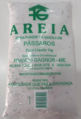 Areia para fundo de gaiola marrom 1 kg 