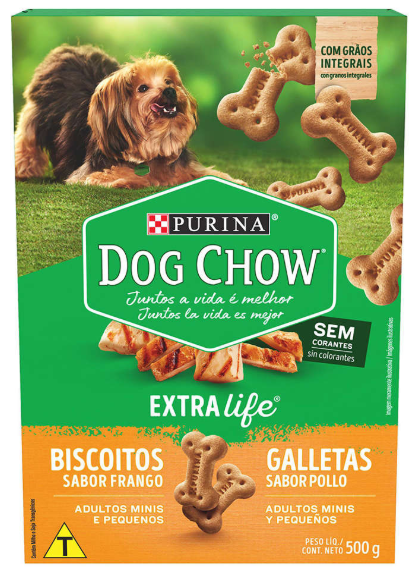 Biscoito Purina dog Chow adulto raças pequenas sabor frango 500g