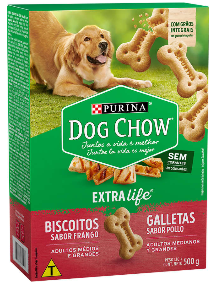 Biscoito Purina dog show adulto  raças médias e grandes sabor frango 500g