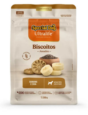 Biscoito Special Dog para cães de todos os tamanhos sabor banana e chia 250g