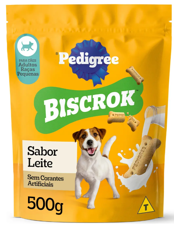 Pedigree Biscrok Adulto Raças Pequenas 500g sabor Leite