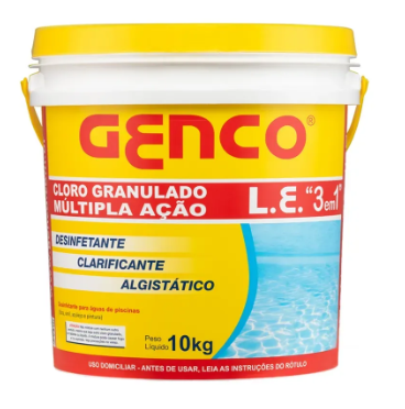 Cloro piscina  3 em 1 Genco 10 kg 