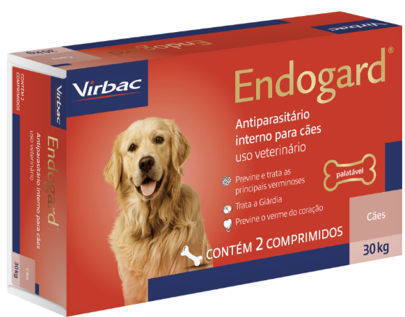 Endogard virbac 30 kg c/ 2 comprimidos 