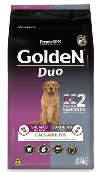 Golden Duo adulto salmão e cordeiro 15 kg 