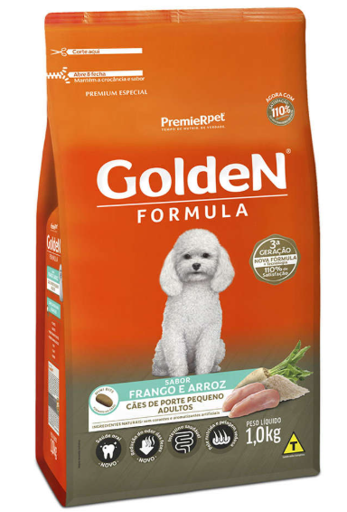 Golden adulto raças pequenas sabor frango e arroz 1 kg 
