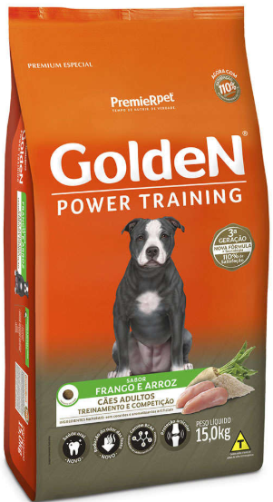Golden fórmula Power training adulto frango e arroz 15kg
