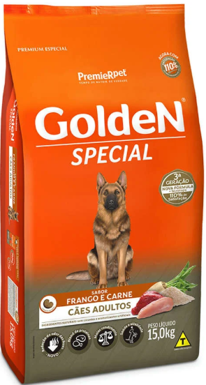 Golden special adulto frango e carne 15kg