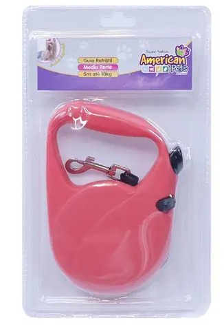 Guia retrátil médio porte 5m até 10 kg 