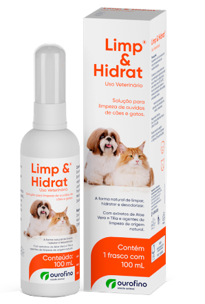 Limp e Hidrat solução para limpeza de ouvidos de cães e gatos 100 ml