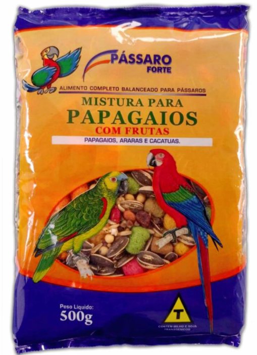 Mistura para papagaio com frutas pássaro forte 500 g