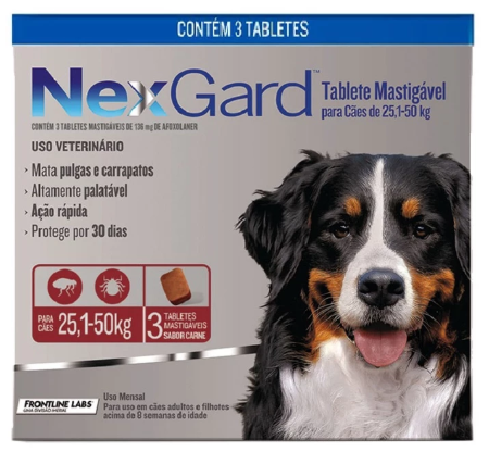 Nexgard 25 a 50 kg caixa c/ 3 unidades 