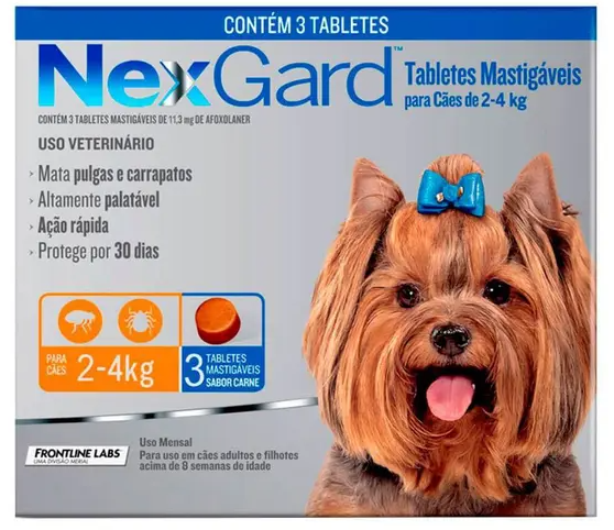 Nexgard 2 a 4 kg caixa c/ 3 unidades 