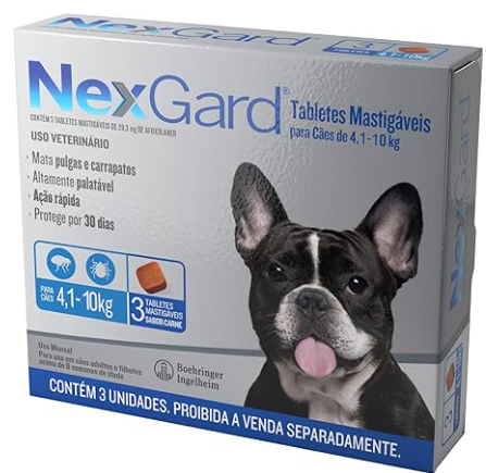Nexgard 4 a 10 kg caixa c/ 3 unidades 