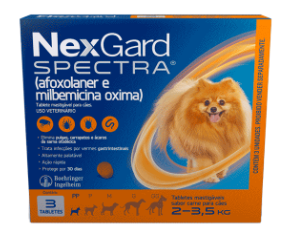Nexgard Spectra PP 2 a 3,5 kg caixa c/ 3 unidades 
