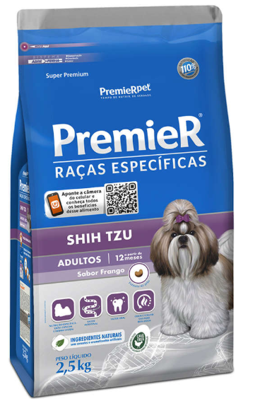 Premier Shihtzu adulto sabor frango 2,5 kg