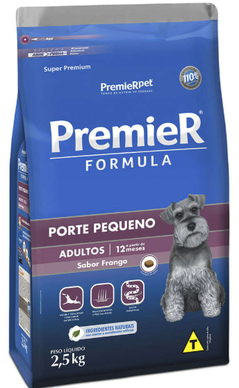 Premier porte pequeno adulto sabor frango 2,5 kg 