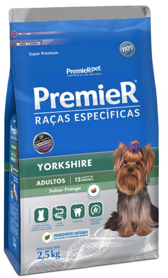 Premier yorkshire adulto sabor frango 2,5 kg 
