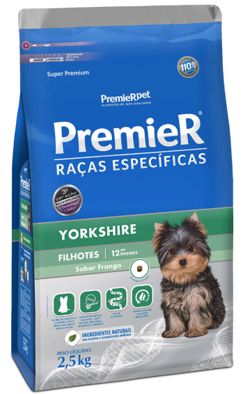 Premier yorkshire filhotes sabor frango 2,5 kg 