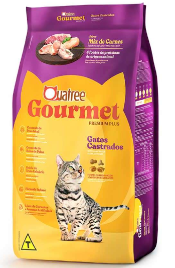 Quatree gourmet gatos castrados mix de carne 1 kg 