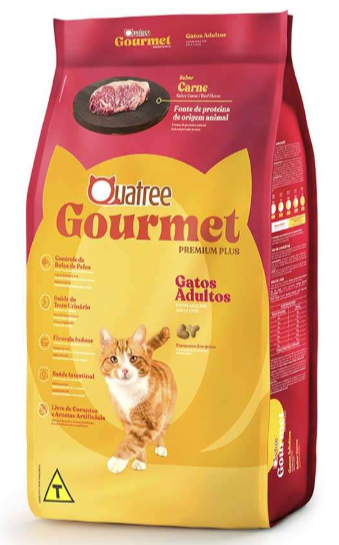 Quatree gourmet gatos adultos carne 1 kg 
