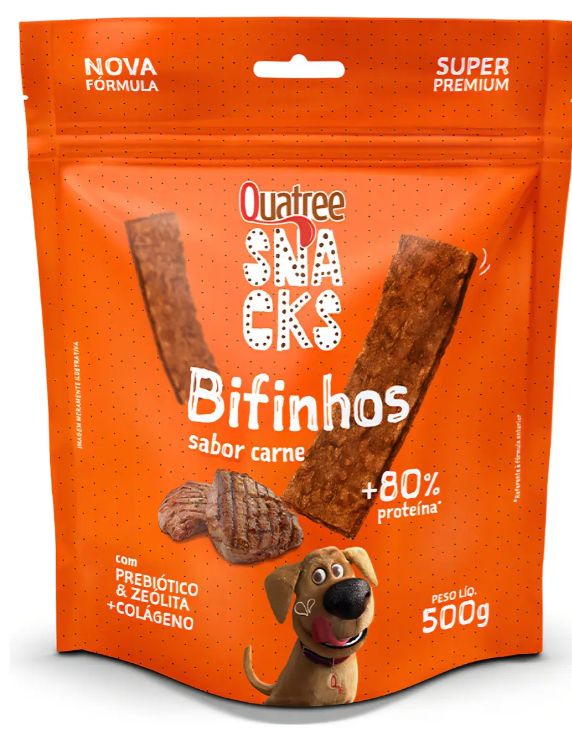 Quatree snacks bifinho carne 500g