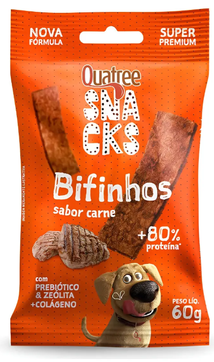 Quatree snacks bifinho carne 60g