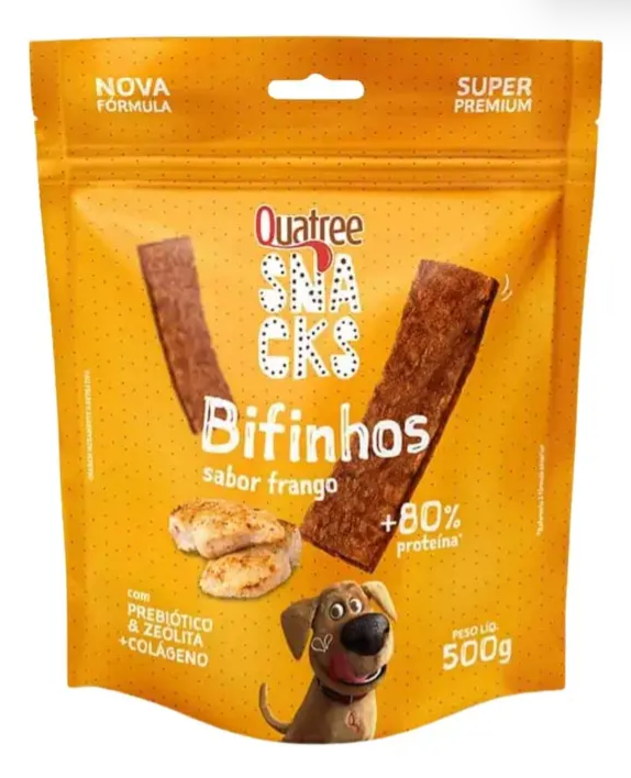 Quatree snacks bifinho frango 500g