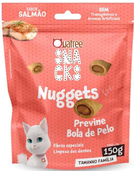 Quatree snacks nuggets gatos bola de pelo salmão 150g