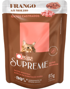Quatree supreme sachê gato castrado frango 85g