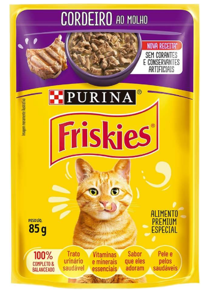 Sachê friskies cordeiro ao molho 85g 