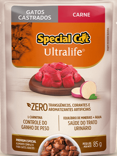 Sachê special cat gato castrado carne 85 g