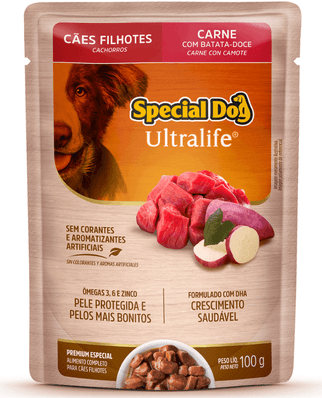 Sachê special dog cães filhotes carne 100 g