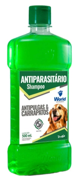 shampoo anti pulgas e carrapatos world 500 ml 