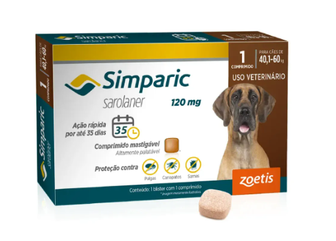 Simparic 120 mg 40,1 a 60 kg caixa c/ 1 unidade