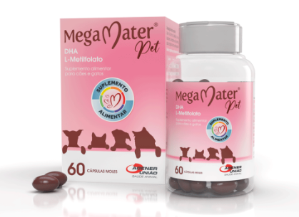 Suplemento alimentar mega Mater pet para cães e gatos 60 cápsulas 