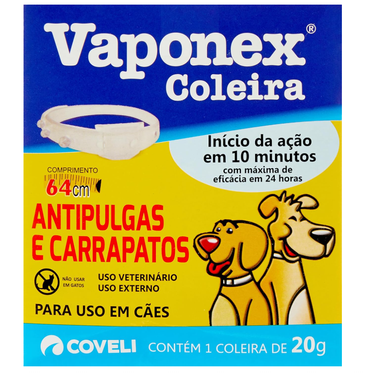  Coleira Antipulga e Carrapatos Vaponex 